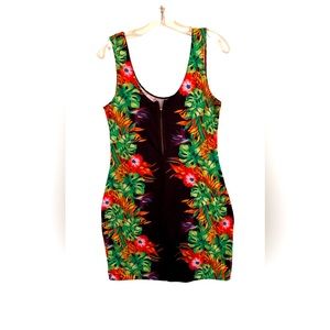 Vintage Tropical print mini dress